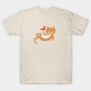 Cat and Bird T-Shirt